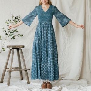 Christy Dawn Dress The Basil Indigo Petunia Dot